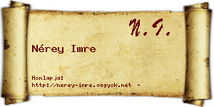 Nérey Imre névjegykártya